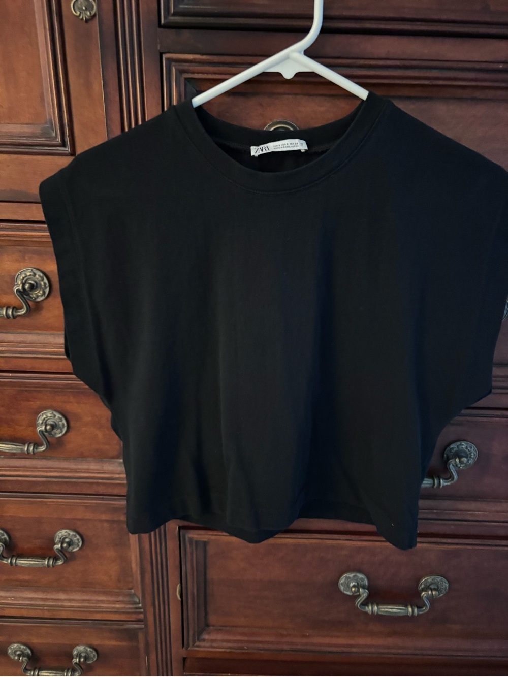 Zara Black Short Sleeve Boxy Tee